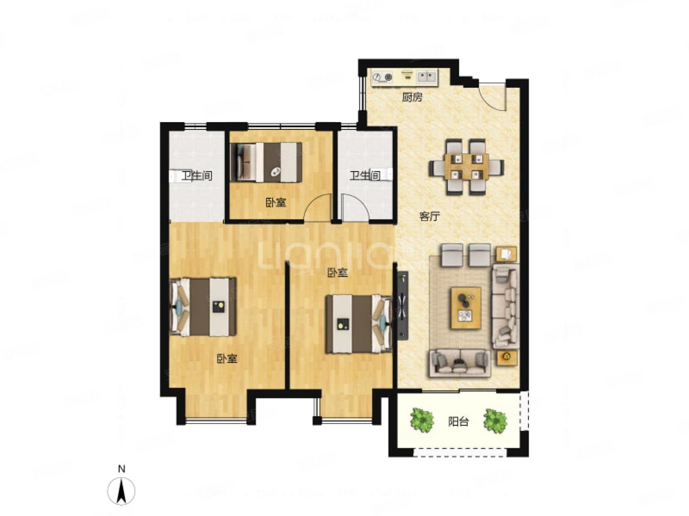 紫宸三房两卫中间层诚意出售看房子提前预约