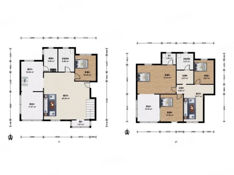 龙城n区 精装下叠 一层有卧室 三面