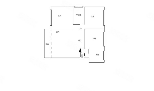 宝源花园3室2厅1卫97.65㎡南北168万