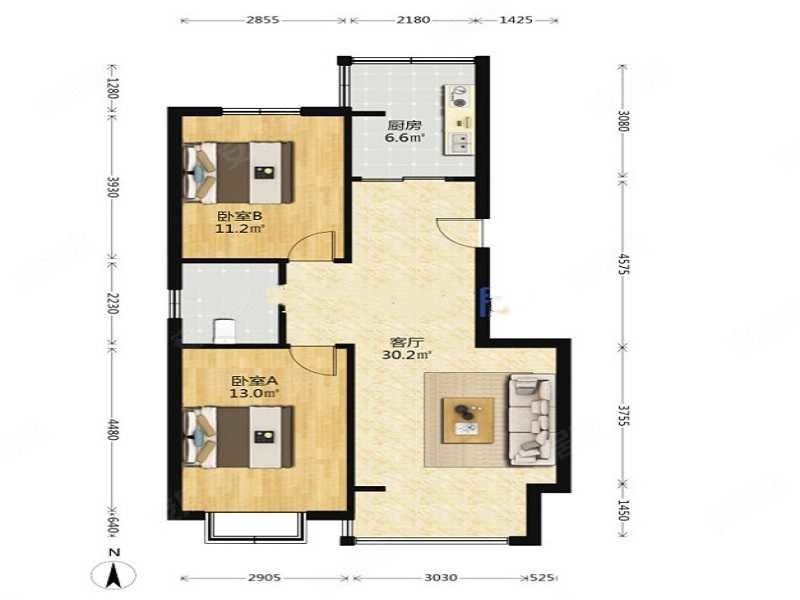 知行 南北 精装修 电梯两室 看房方便,枫林绿洲(西区)二手房,125万,2