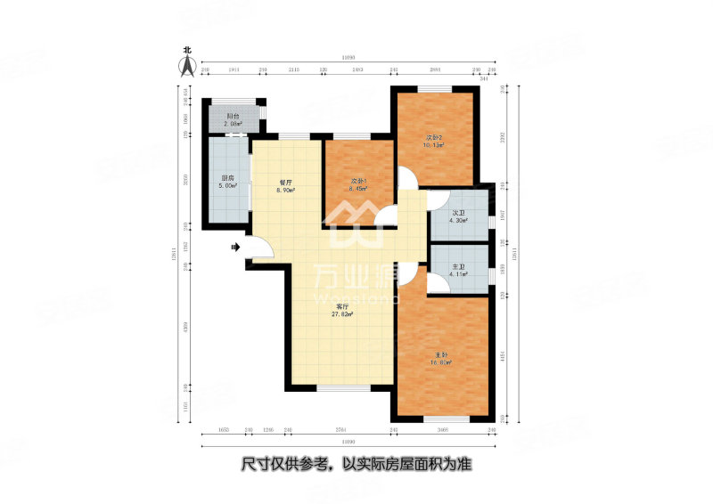 贻成豪庭3室2厅2卫124㎡南北170万