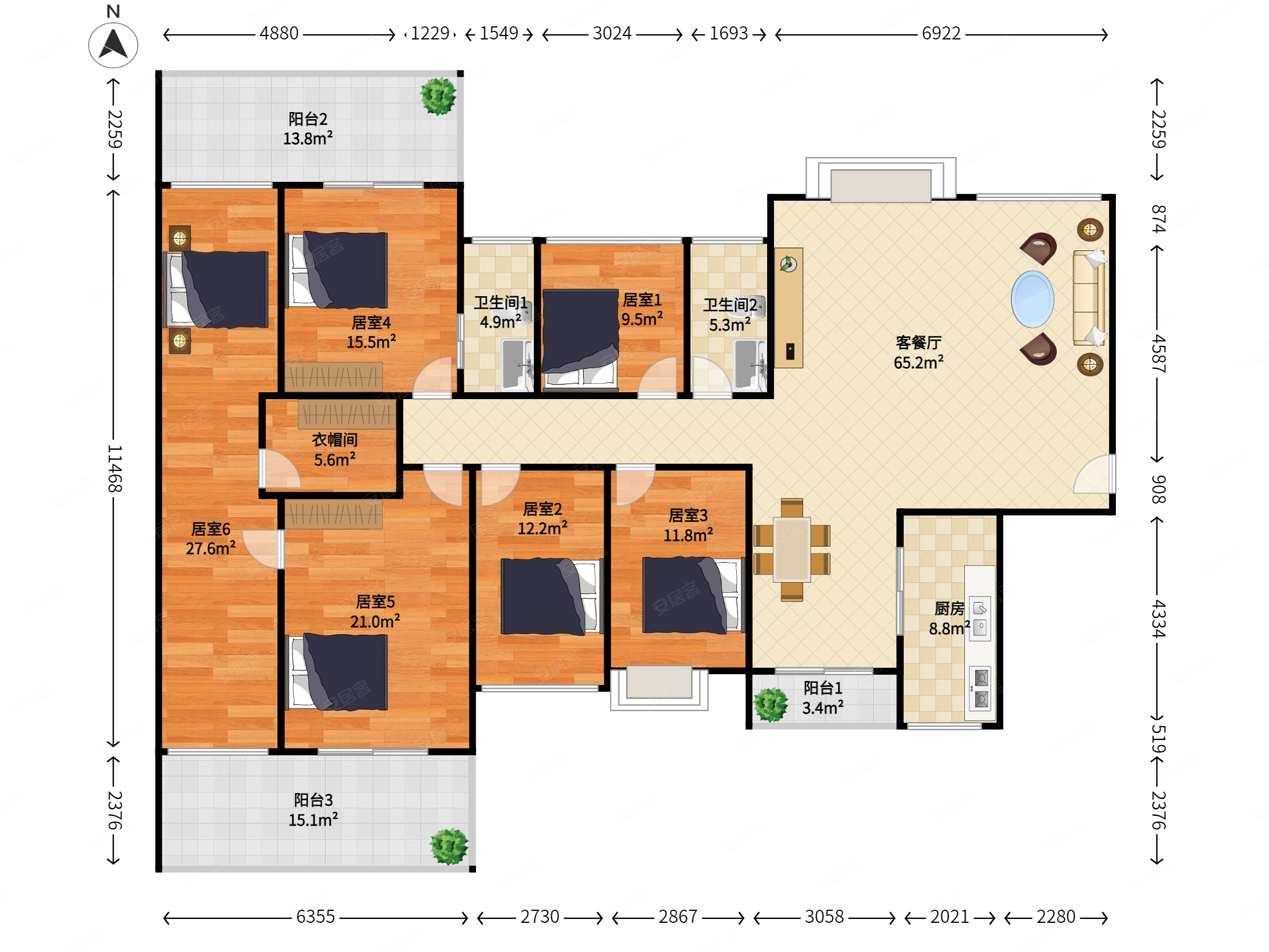 龙外有效)已经合一了,满五年单本,低于同户型,奥林华府二手房,0万,6室
