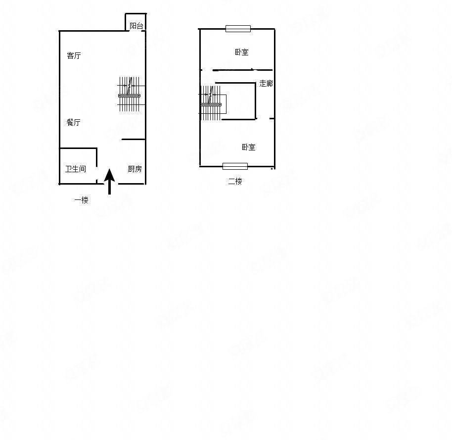 龙达公寓2室2厅1卫60㎡南北30.8万