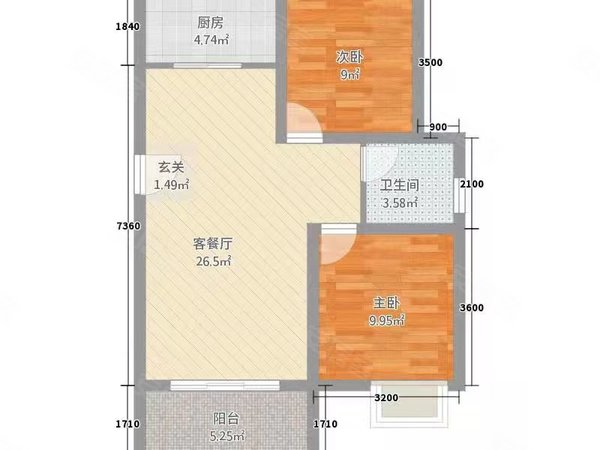 上海奉贤奉城奉馨苑新房奉馨苑 2室1厅1卫 电梯房 90平 南北通透 房型