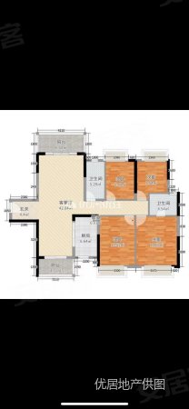 荣新悦城4室2厅2卫128㎡南北59万