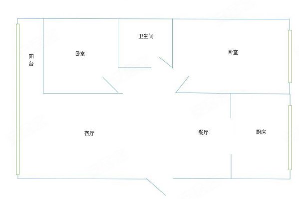 尚苑公馆2室2厅1卫89㎡南北36万