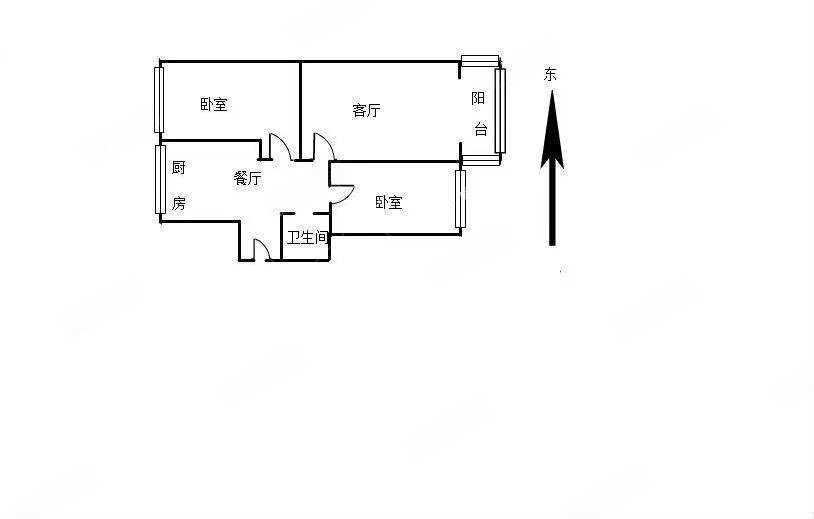 云南民族大学北院教职工住宅小区2室2厅1卫46.6㎡东西48.5万