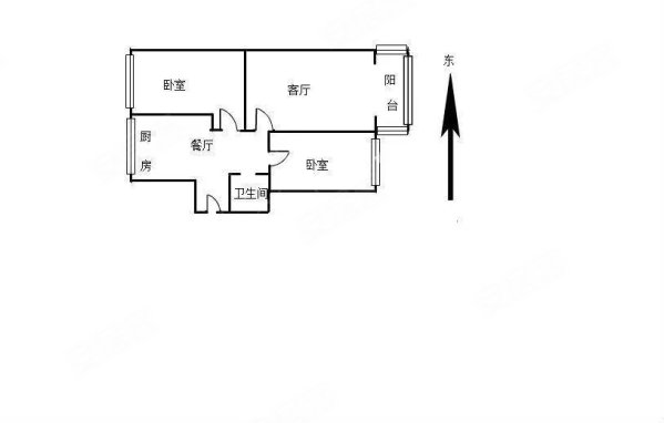 云南民族大学北院教职工住宅小区2室2厅1卫46.6㎡东西48.5万