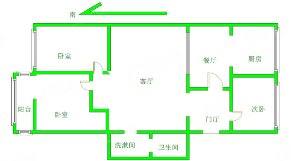 新兴小区(西区)3室2厅1卫89.35㎡南北155万