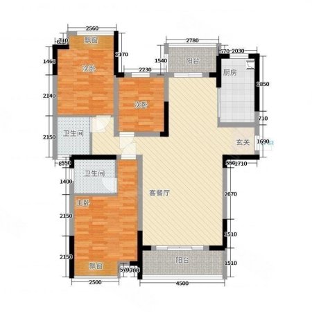 世茂云城3室2厅2卫103.75㎡南北42.8万