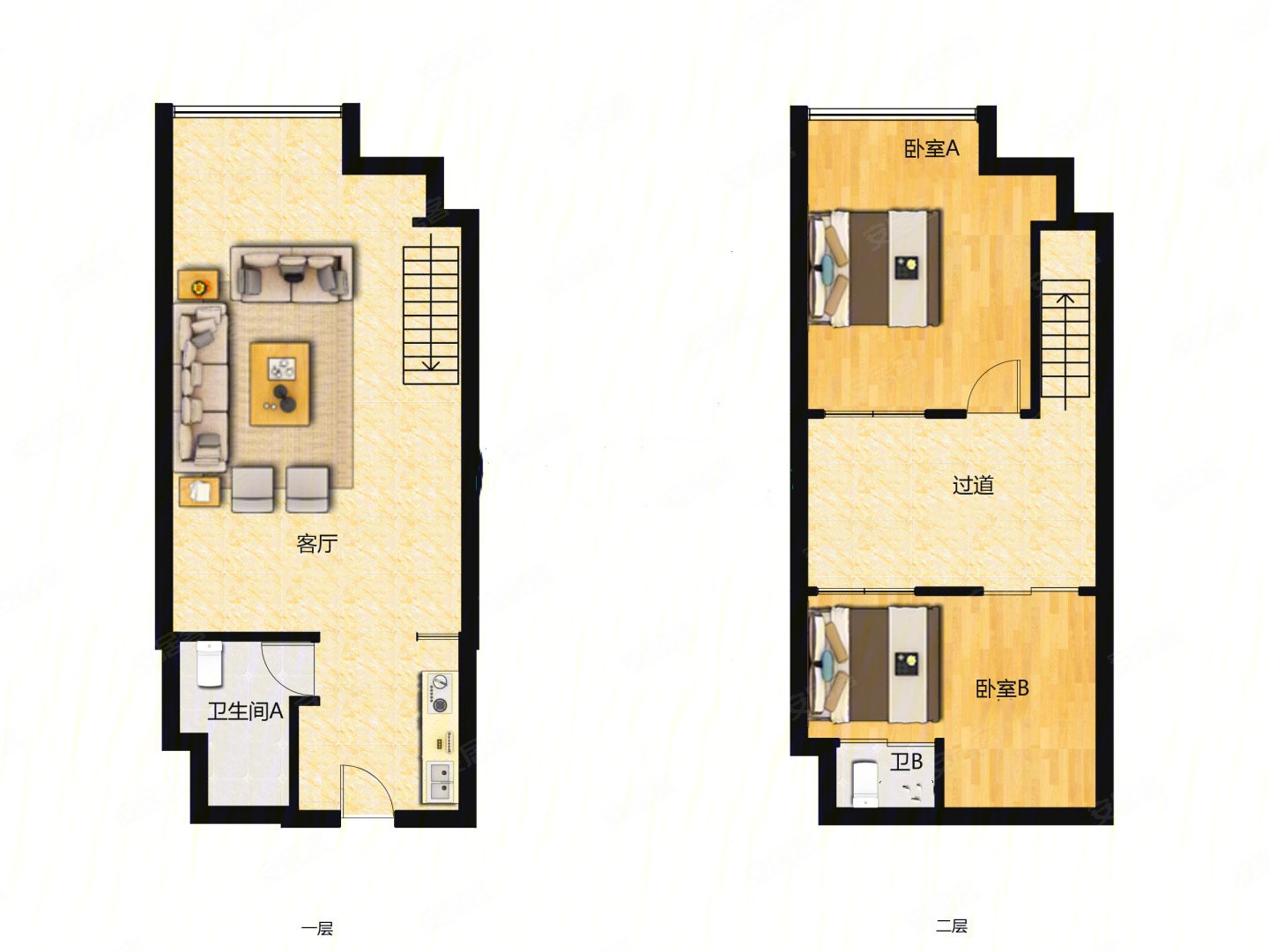 天河东cbd馨晖园业主资金周转复式两房loft