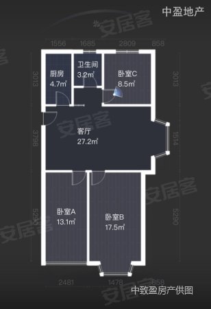 山水龙城远翠苑3室2厅1卫104㎡南北87万