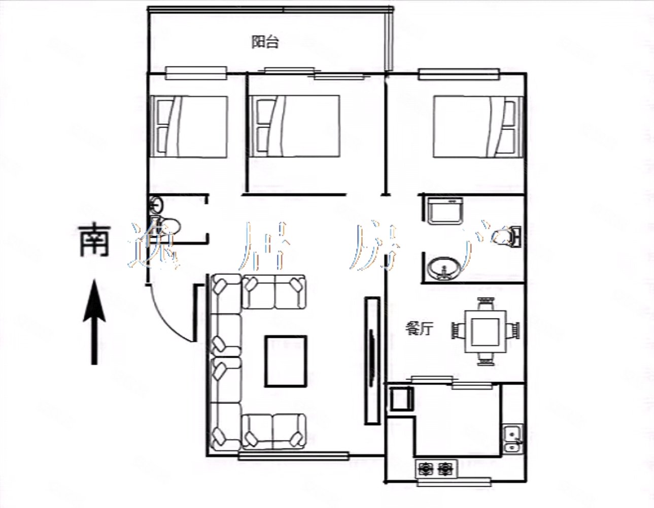 华阳小区3室2厅2卫125㎡南北55万