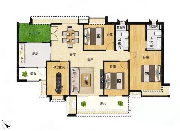 广州荔湾桥中悦江上品苑悦江上品苑 3室2厅2卫 5799元月 125平 电梯房