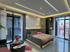 台州椒江葭沚房可月付，湖滨小区电梯房朝南轻奢风一室一厅落地窗大阳台出租房源真实图片