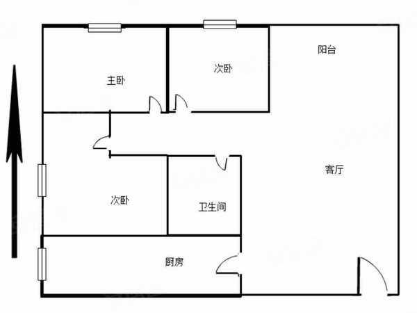 西安莲湖城西客运站汉城壹号汉城壹号 3室2厅1卫 电梯房 南北通透 106