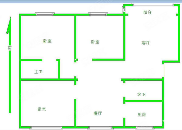 冠城园3室2厅2卫135㎡南北54.8万