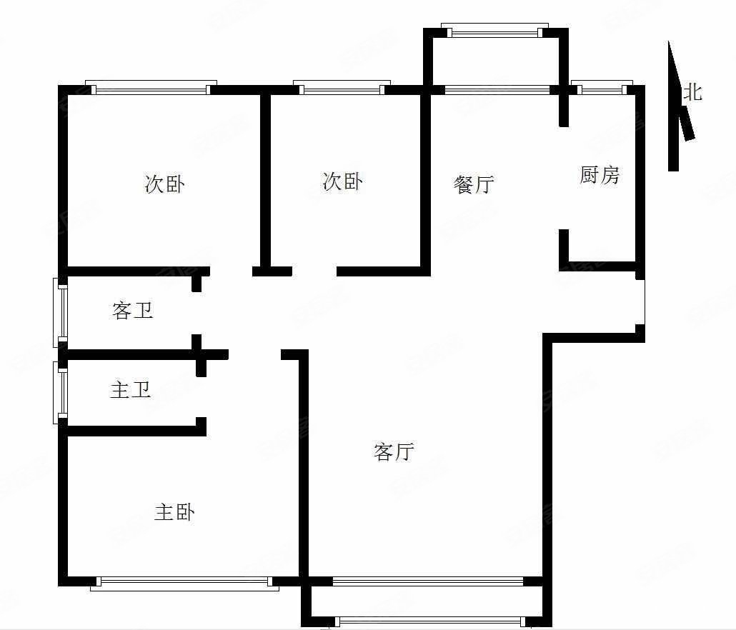 天鹅堡3室2厅2卫138㎡南北69.8万