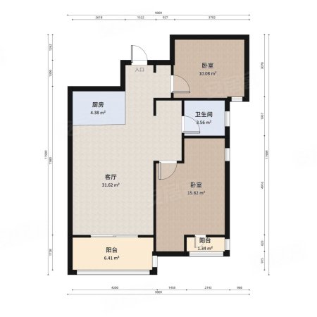 经三名筑2室2厅2卫85.16㎡南北74万