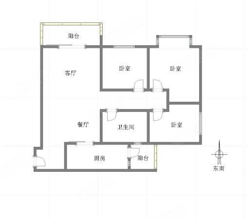 恒大照母山山水城3室2厅1卫90㎡南107万