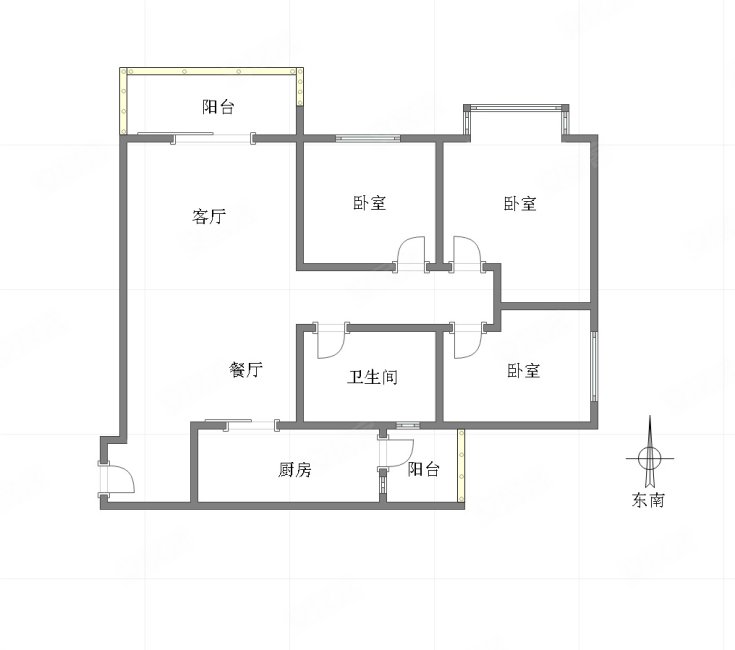 恒大照母山山水城3室2厅1卫90㎡南107万