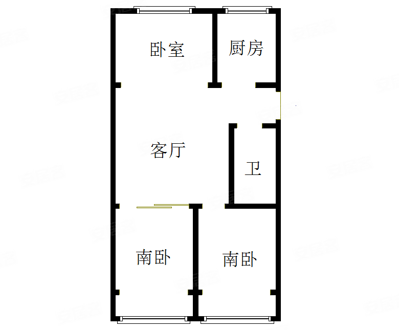 新贵都(D区)3室2厅1卫106㎡南北259万