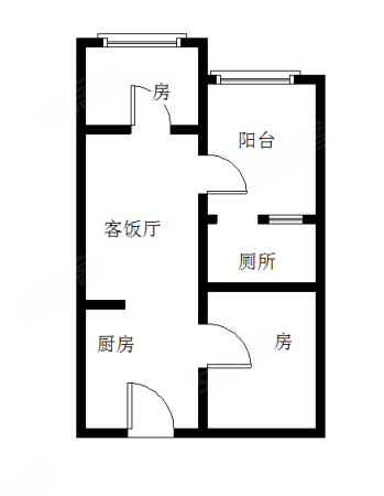 万兴隆国际公寓2室1厅1卫47.3㎡南北35万