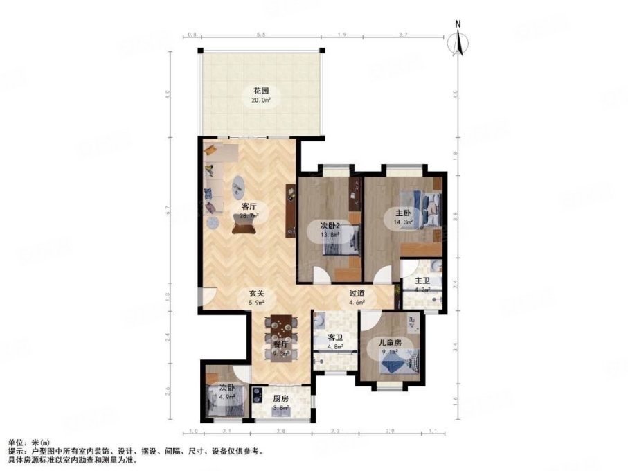 新上已改四房50万家装全送联泰香域滨江小区中间