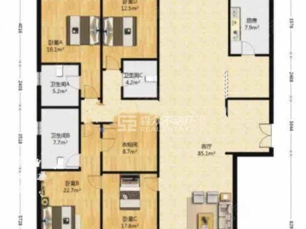 沈阳沈河文艺路雅颂大苑市中心大平层!有车位!拎包住!家具可配!