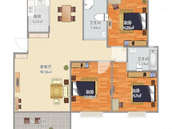 【多图】滨江雅苑,大华租房,押一付一.大华三路.真华路.巴黎春天.