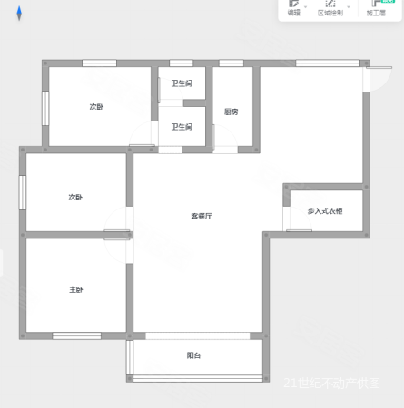 燕山国际(A区)3室2厅1卫123㎡南北85万