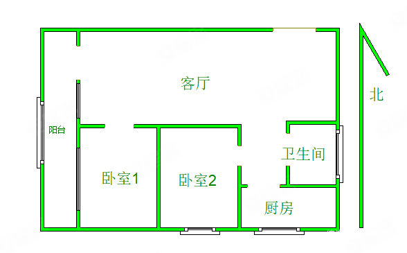 碧云里2室1厅1卫76㎡南355万