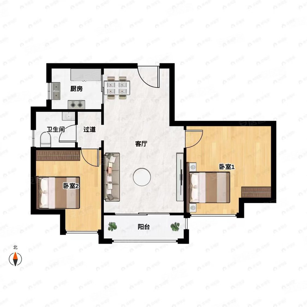 远大美域精装2居室拎包入住九层新105万