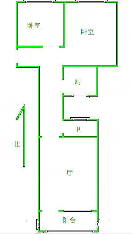 青后小区(一区)2室1厅1卫64㎡南北118万