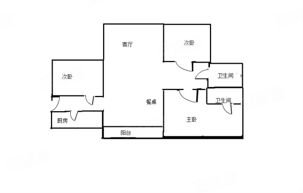 首开领翔上郡(公寓住宅)3室2厅2卫100.95㎡南北188万