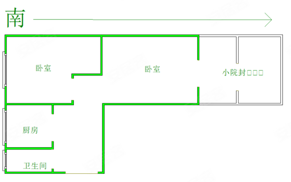 顺和里2室1厅1卫60㎡南100万