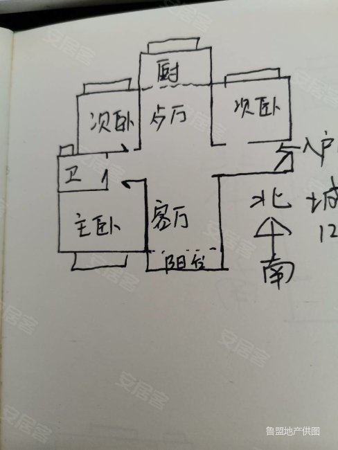 城市主人3室2厅1卫128.69㎡南北172万