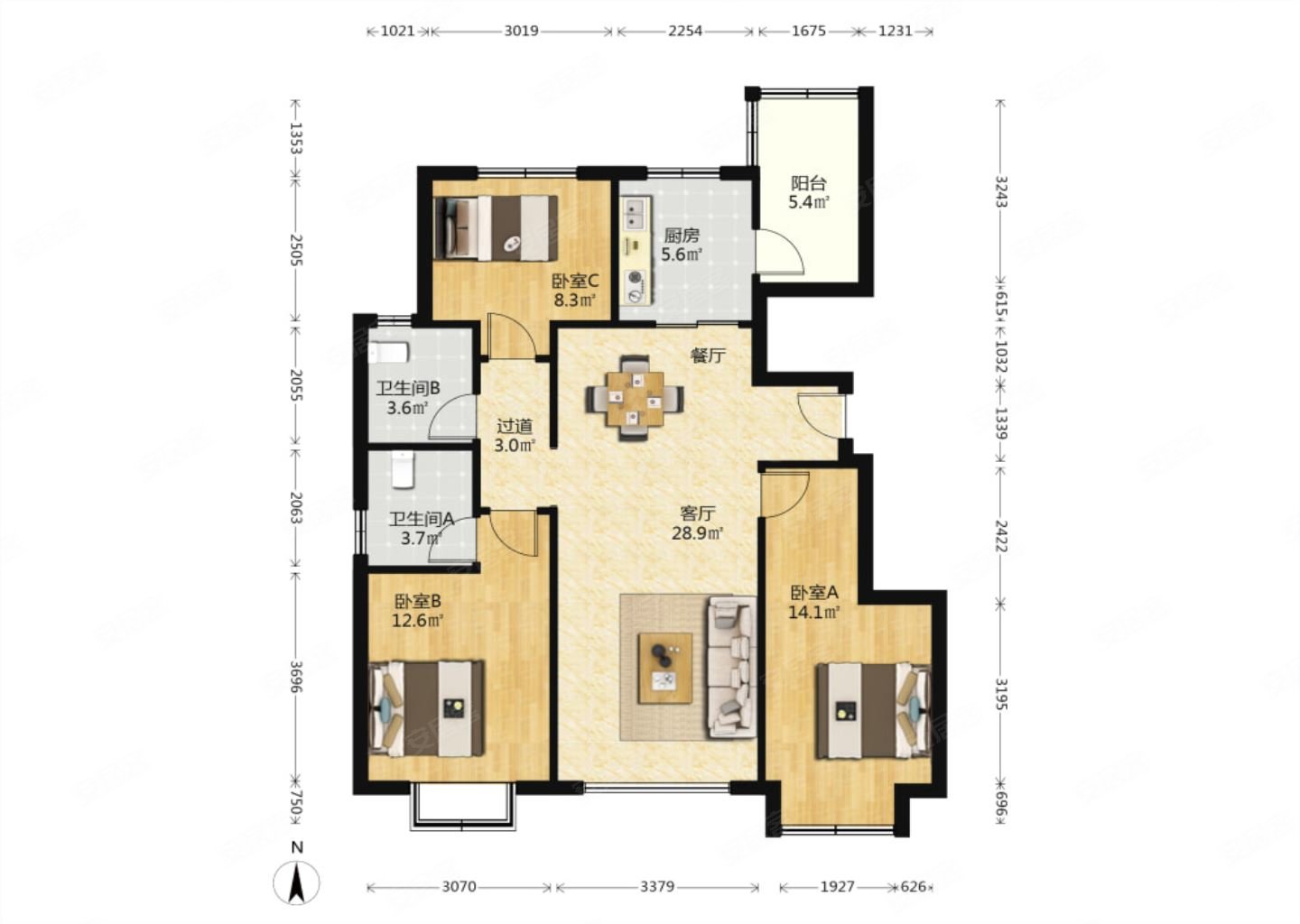 大寨路 华洲城熙悦都 经典1梯2 送31平 南北全明三房边户