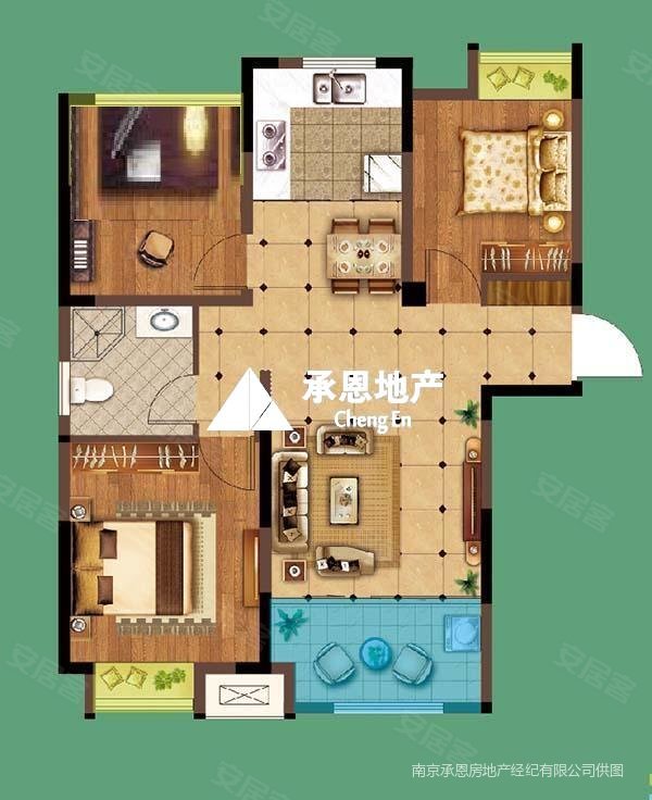 荣盛花语城(一期) 正规商品房98平大三房精装可拎包入住