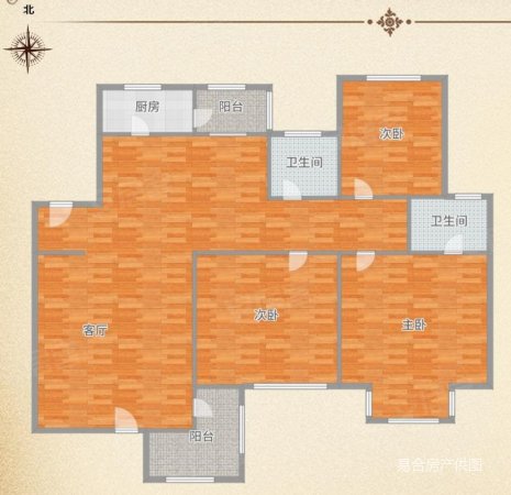 菓岭小镇3室2厅2卫132.7㎡南北490万