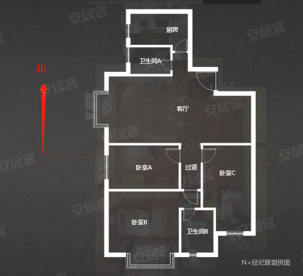 银基王朝(三期万和园)3室2厅2卫119㎡西南170万