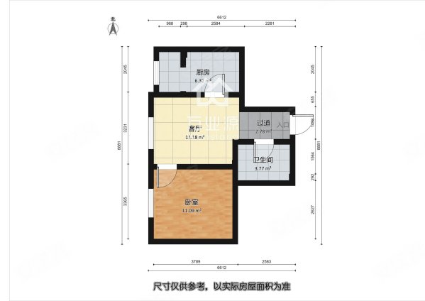 隆盛花园1室1厅1卫49.6㎡西58万