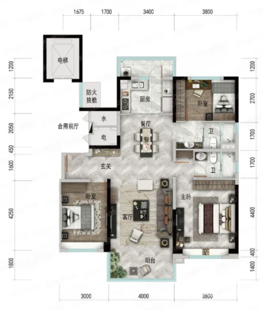 阳吉华苑3室2厅2卫108㎡南北110万