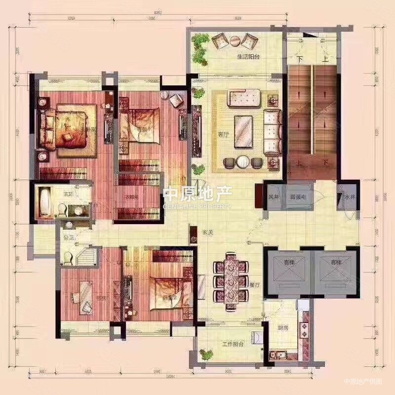 珠江帝景紫龙府4室2厅3卫188㎡南北1818万