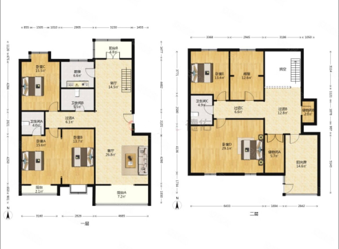 凌奥花园电梯洋房顶跃楼上赠送不算面积业主诚售看房方便