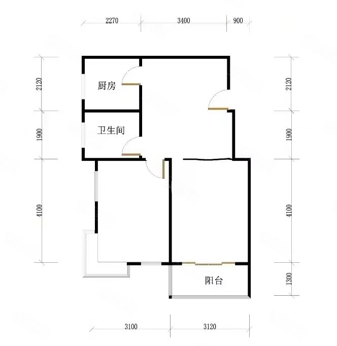 连江时代广场2室2厅2卫31.55㎡南55万