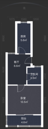 汇林阁西区1室2厅1卫45.65㎡南北125万