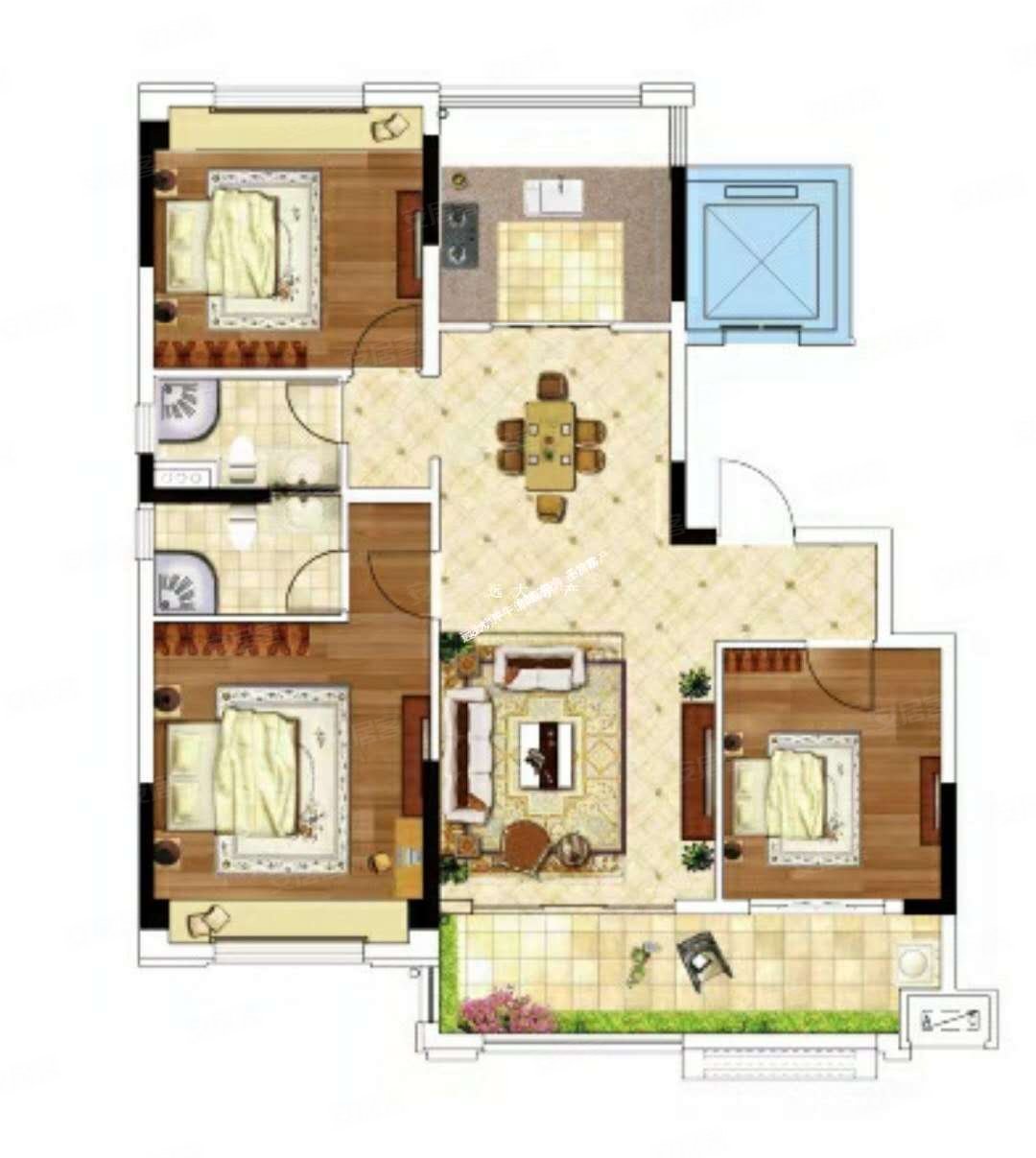 汴河小镇3室2厅2卫123㎡南北130万