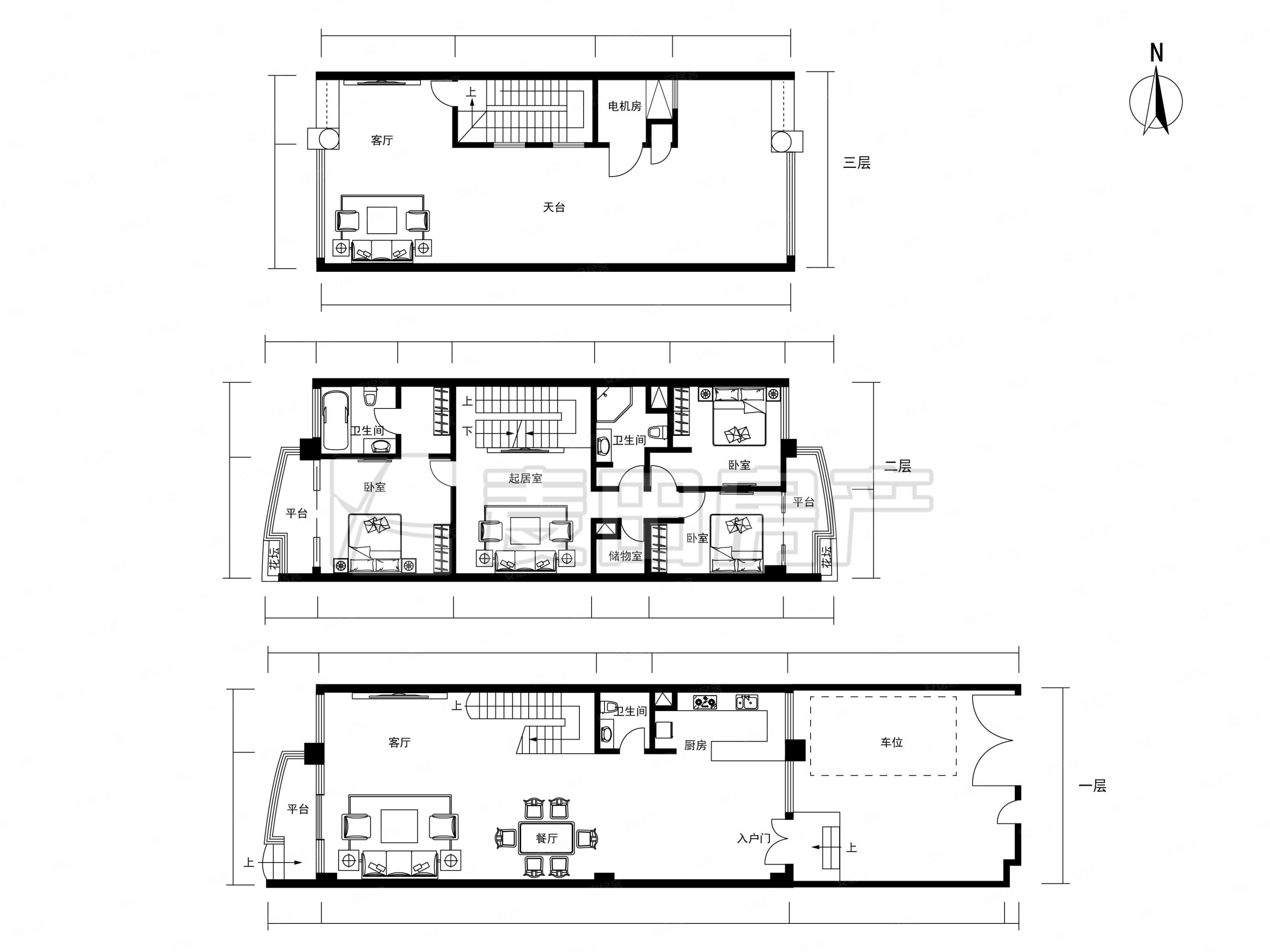香江花园(别墅)3室2厅3卫192.45㎡东西1700万