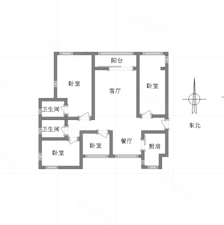 盈田金开里4室2厅2卫118㎡北170万